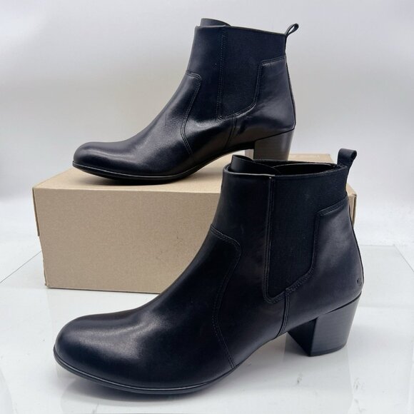 Ecco Shape 35 Black Leather Chelsea Boots Low Heel Womens EU 39 US 8- 8.5 - Picture 3 of 11